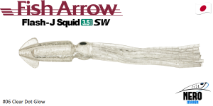 Flash J Squid 3.5'' SW #06 Clear Dot Glow