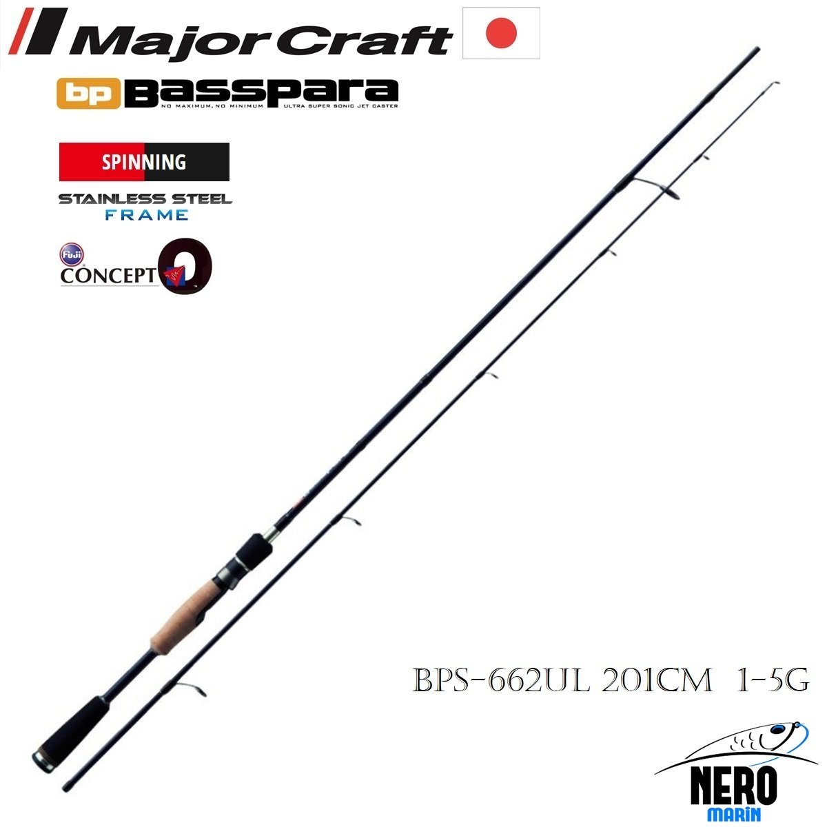 MC Basspara Spin Kamış 2 Eşit Parça BPS-662UL 201cm 1-5g