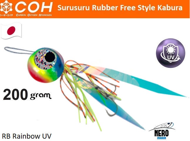 COH Kabura Slider Tai Rubber Jig 200gr. / Rainbow