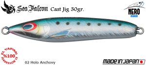 Sea Falcon Cast Jig 30 Gr.	02	Holo Anchovy