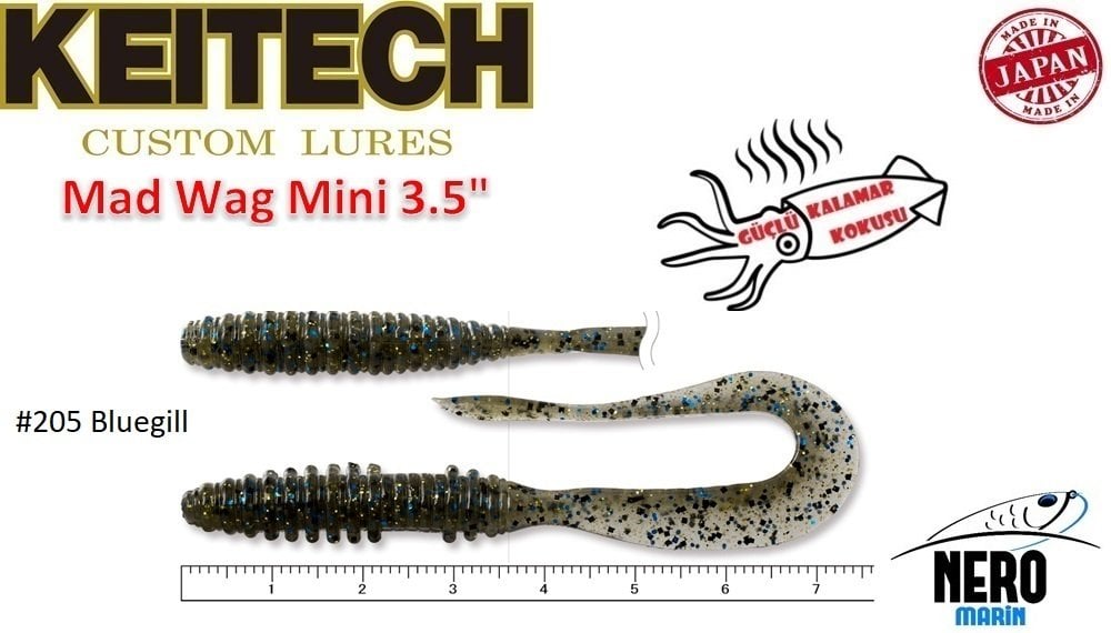 Keitech Mad Wag Mini 3.5'' #205 Bluegill