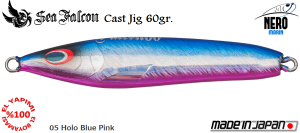 Sea Falcon Cast Jig 60 Gr.	05	Holo Blue Pink