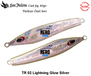 Sea Falcon Cast Jig 40 gr. TR-02 Lightning Glow Silver