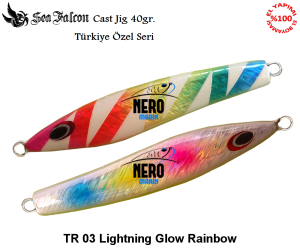 Sea Falcon Cast Jig 40 gr. TR-03 Lightning Glow Rainbow