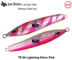 Sea Falcon Cast Jig 40 gr. TR-04 Silver Lightning Pink