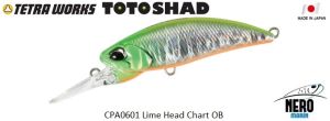 Duo Tetra Works Toto Shad 48S CPA0601 Lime Head Chart OB