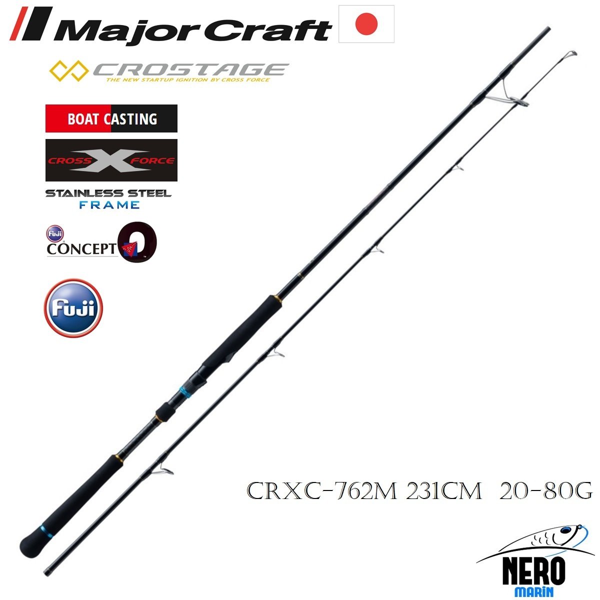 MC New Crostage CRXC-762M Offshore Casting Kamış 2 Eşit Parça 231cm 20-80g