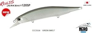 Realis Jerkbait 120SP CCC3116 Green Smelt