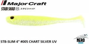 MC Stabi Shad Slim 10cm Silikon Balık STB-SLIM 4''#005 Chart Silver