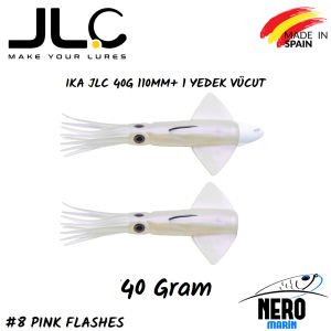 JLC Ika Silikon Kalamar 40gr. + Yedek Vücut #8 Pink Flashes