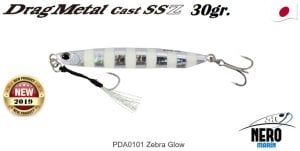 Drag Metal Cast Super Slim SSZ Jig 30Gr. PJA0101 Zebra Glow