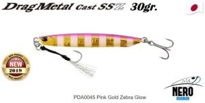 Drag Metal Cast Super Slim SSZ Jig 30Gr. PJA0045 Pink Gold Zebra Glow
