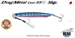 Drag Metal Cast Super Slim SSZ Jig 30Gr. PHA0187 Blue Pink Sardine