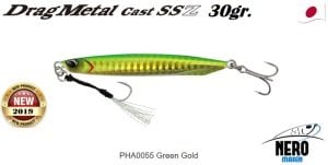 Drag Metal Cast Super Slim SSZ Jig 30Gr. PHA0055 Green Gold