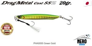 Drag Metal Cast Super Slim SSZ Jig 20Gr. PHA0055 Green Gold