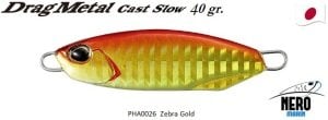 Drag Metal Cast Slow Jig 40Gr. PHA0026 / Red Gold