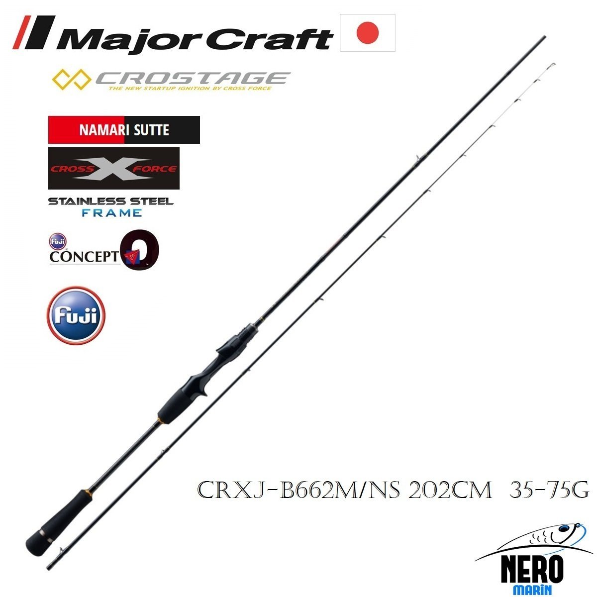 MC New Crostage CRXJ-B662M/NS Offshore Sutte Kalamar Kamışı 202cm 35-75g