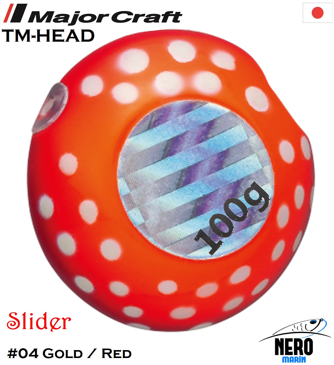 MC TM-Head Slider Tai Rubber Jig 100g #50 Orange Red Dot Glow