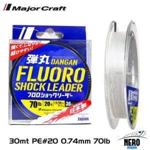 MC Dangan Fluoro Shock Leader DFL-20/0.74mm./70Lb/34.1kg/30mt