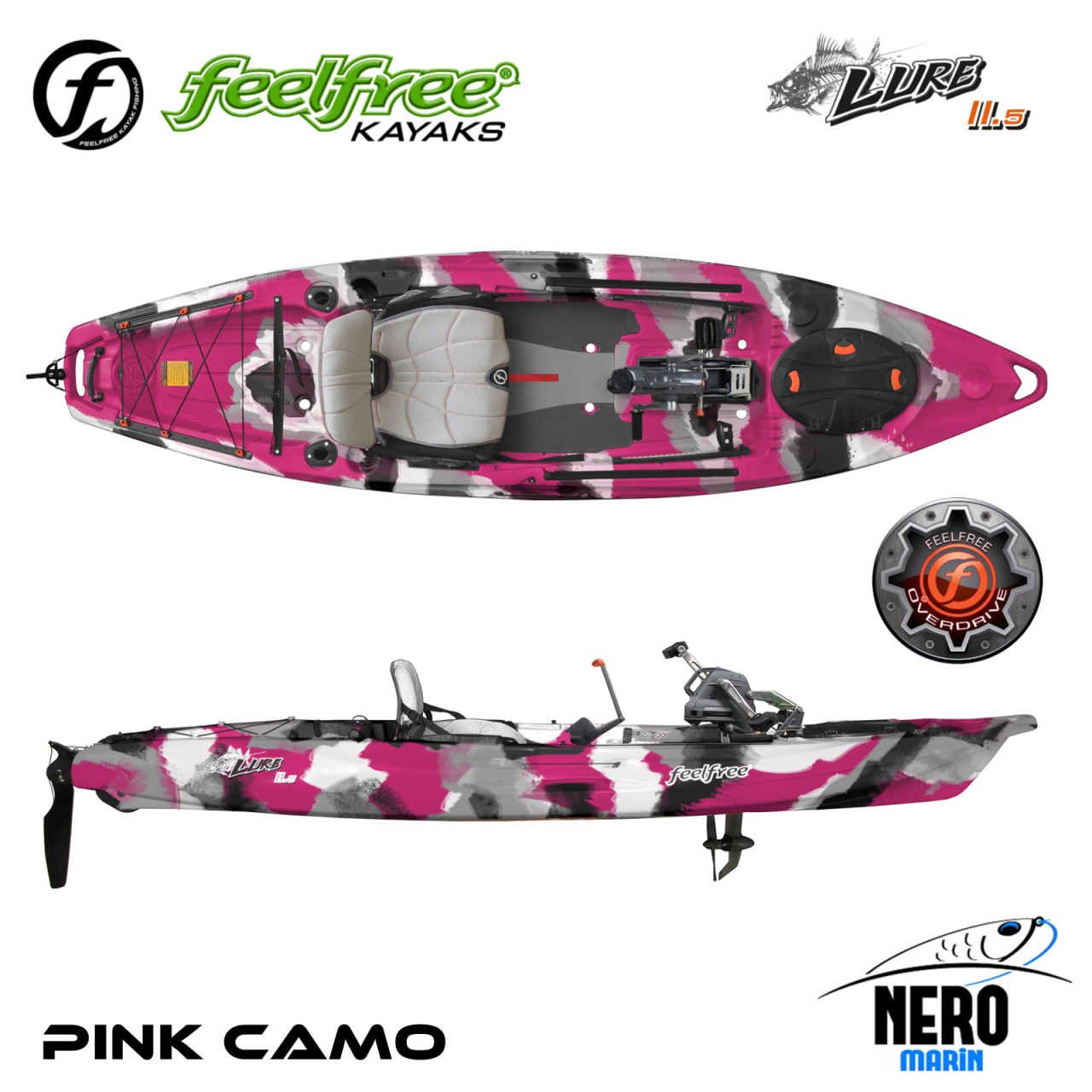 Feelfree Lure 11.5 Overdrive Pedallı Pink Camo