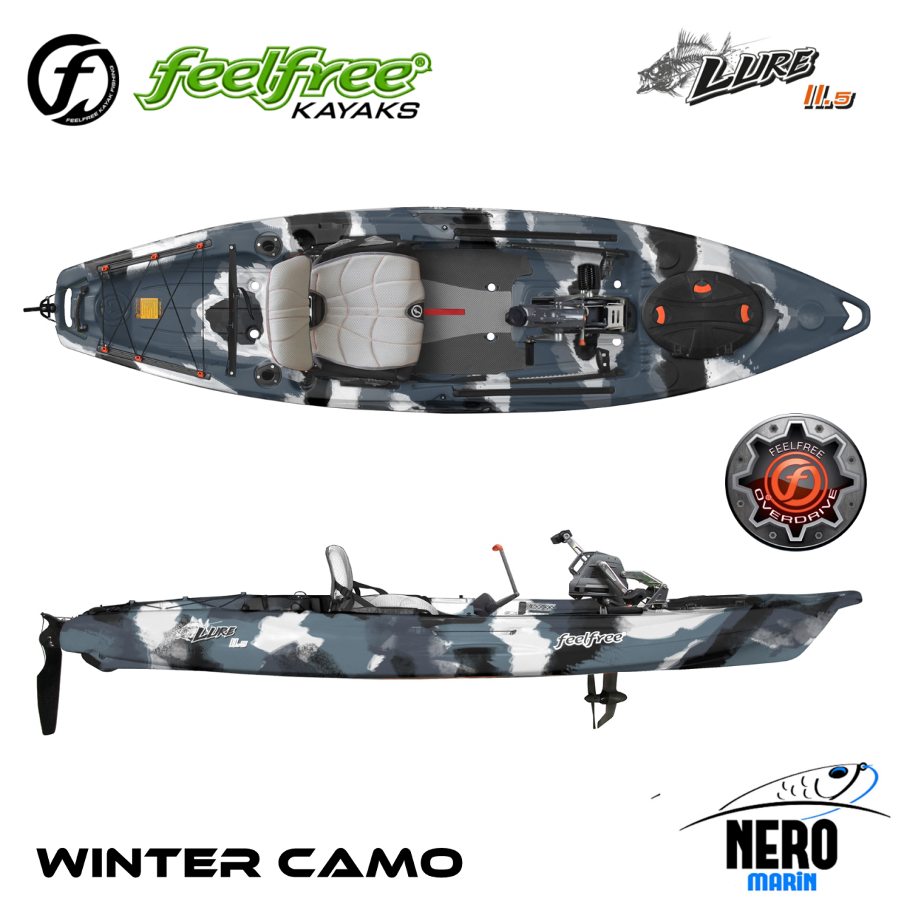 Feelfree Lure 11.5 Overdrive Pedallı Winter Camo