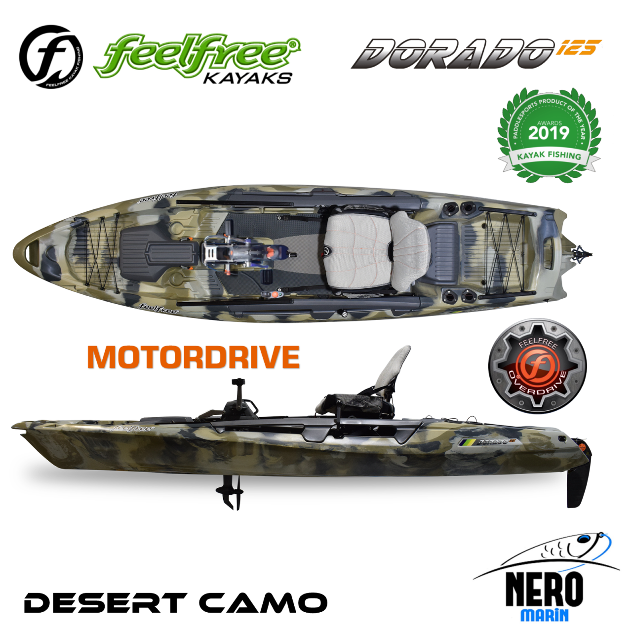 Feelfree Dorado 125 Overdrive+Motordrive  Pedallı ve Elektrik Motorlu Desert Camo