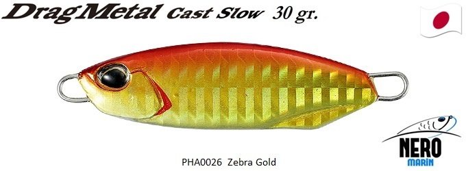 Drag Metal Cast Slow Jig 30Gr. PHA0026 / Red Gold