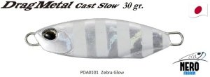 Drag Metal Cast Slow Jig 30Gr. PDA0101 / Zebra Glow