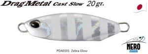 Drag Metal Cast Slow Jig 20Gr. PDA0101 / Zebra Glow