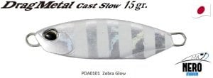 Drag Metal Cast Slow Jig 15Gr. PDA0101 / Zebra Glow