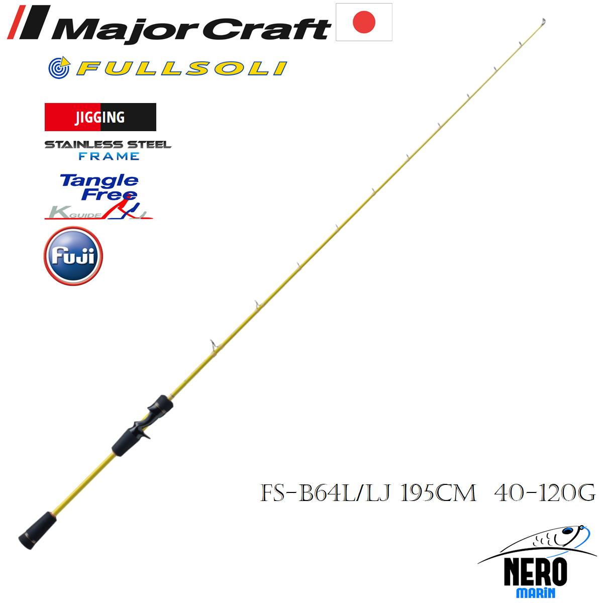 MC Fullsoli FS-B64L/LJ Jigging Kamış Bait Casting Model 195cm 40-120g