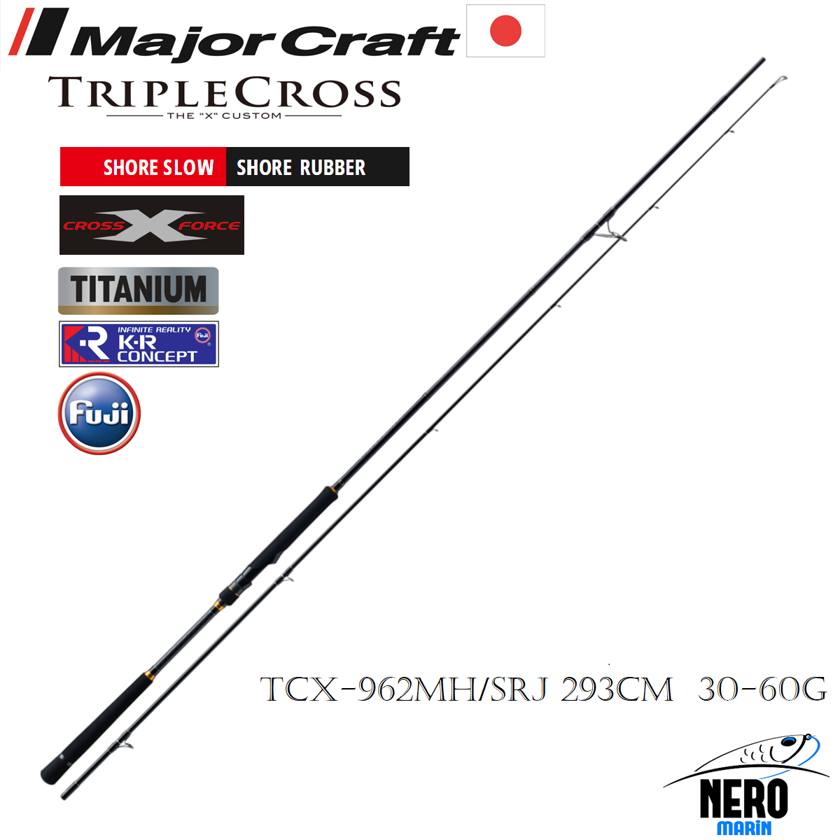 MC New Triple Cross TCX-962MH/SRJ Shore Slow Jigging+Rubber Kamış 293cm 30-60g