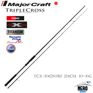 MC New Triple Cross TCX-1062SURF Surf Spin Kamış Eşit 2 Parça 324cm 10-45g