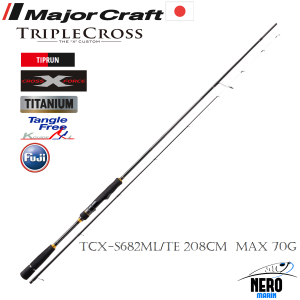 MC New Triple Cross TCX-S682ML/TE Tiprun Sübye Kamış 208cm Max 70g