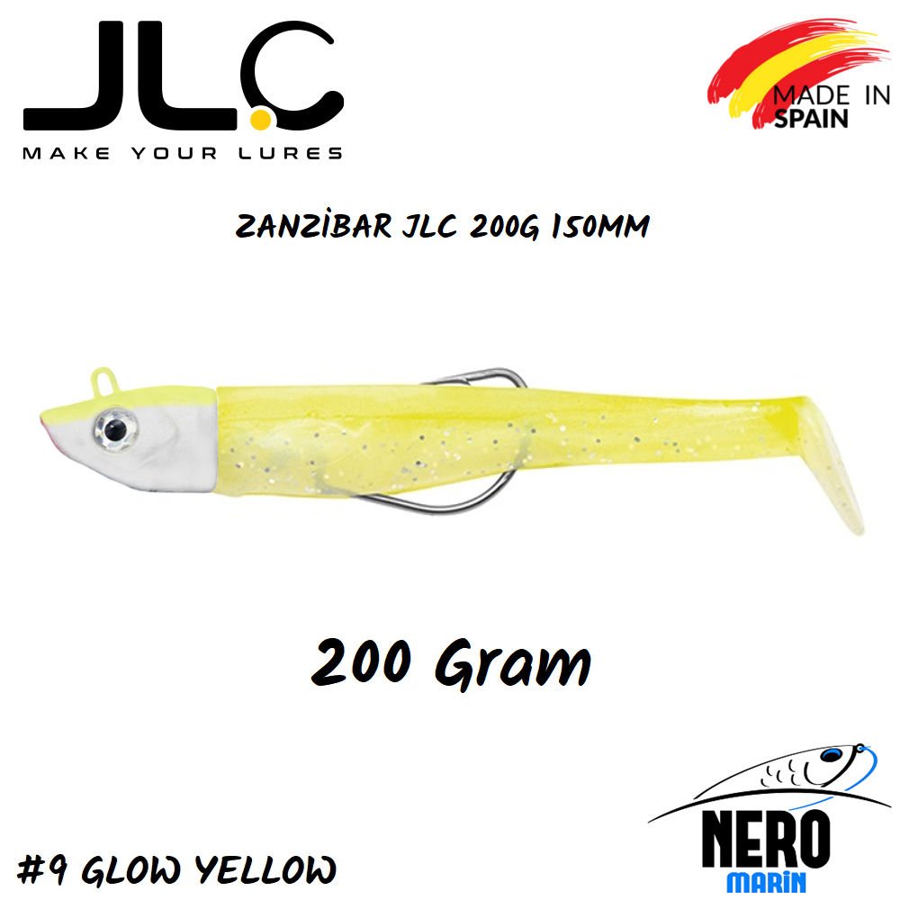 JLC Zanzibar Silikon Balık 200gr. Kafa 150mm Vücut #9 Glow Yellow