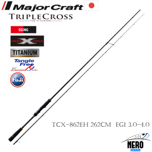 MC New Triple Cross TCX-862EH Eging Spin Kamış 262cm EGI 3.0-4.0