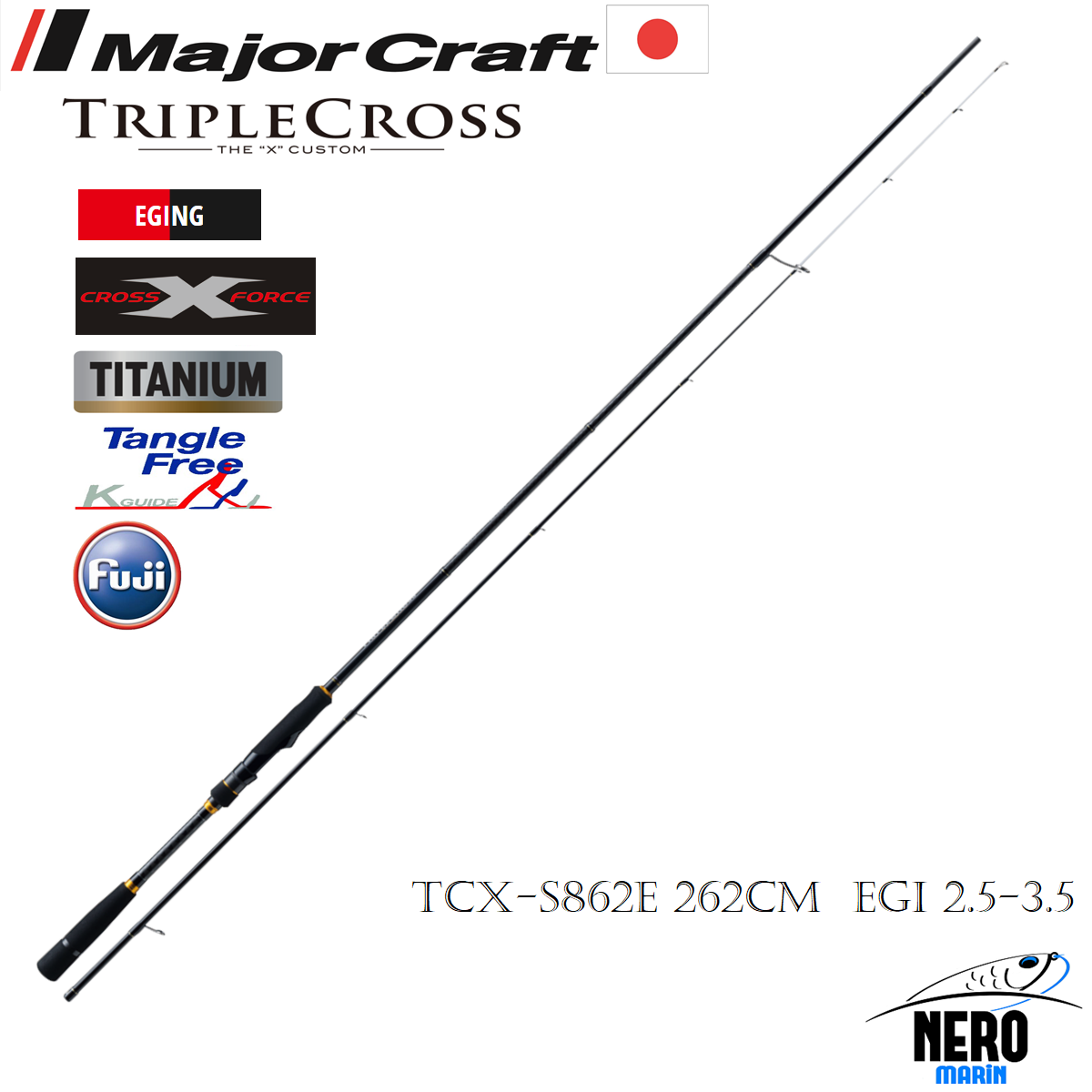 MC New Triple Cross TCX-S862E Eging Spin Kamış Solid Uç 262cm EGI 2.5-3.5