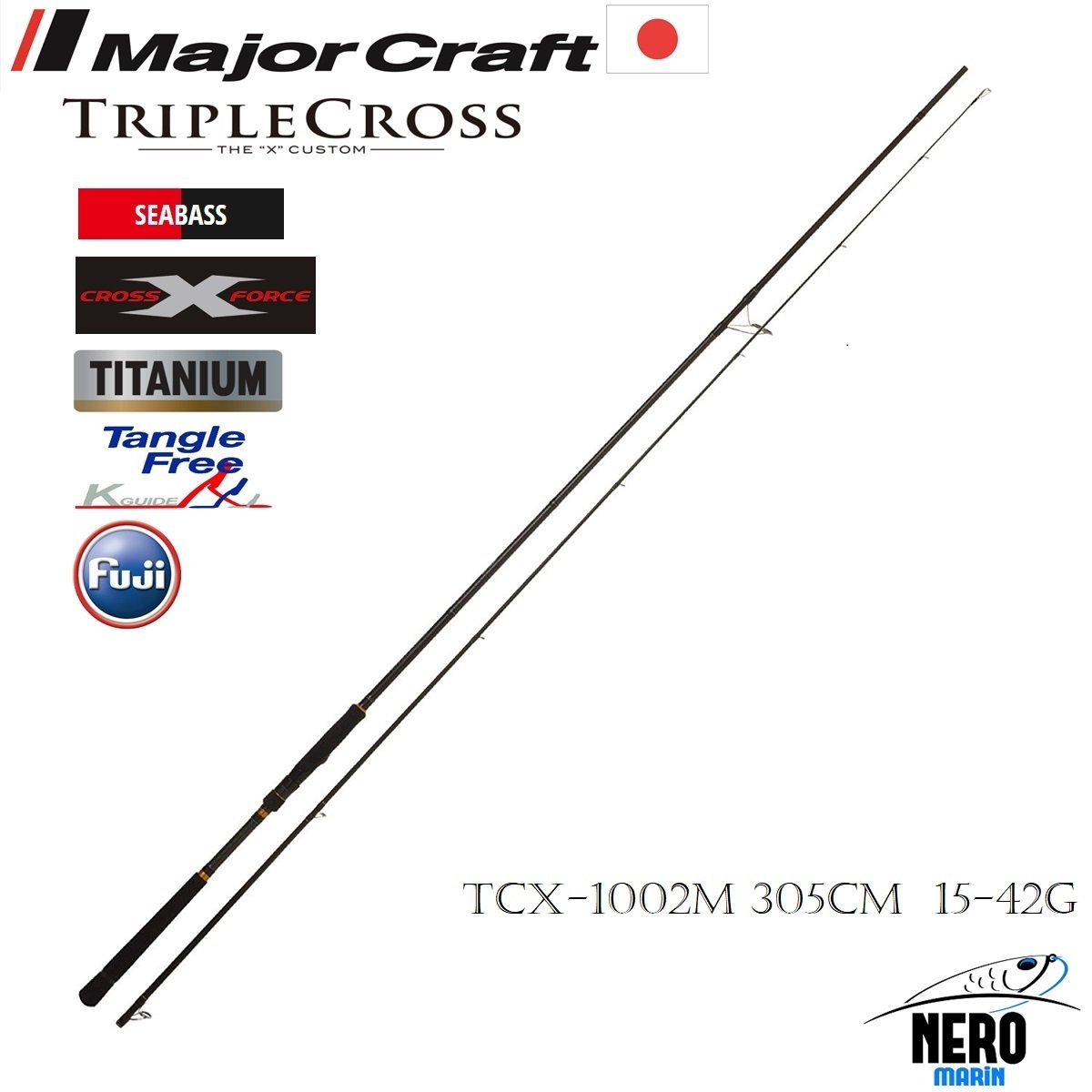 MC New Triple Cross TCX-1002M Sebass Spin Kamış 305cm 15-42g