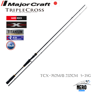 MC New Triple Cross TCX-762M/B Hard Rock Fish Spin Kamış 232cm 5-35g