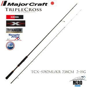 MC New Triple Cross TCX-S782ML/KR Kurodai Light Game Kamış 238cm 2-15g