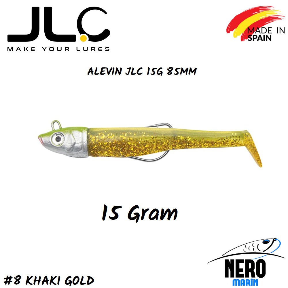 JLC Alevin Silikon Balık 15gr. Kafa 85mm Vücut #8 Khaki Gold