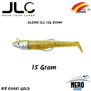 JLC Alevin Silikon Balık 15gr. Kafa 85mm Vücut #8 Khaki Gold