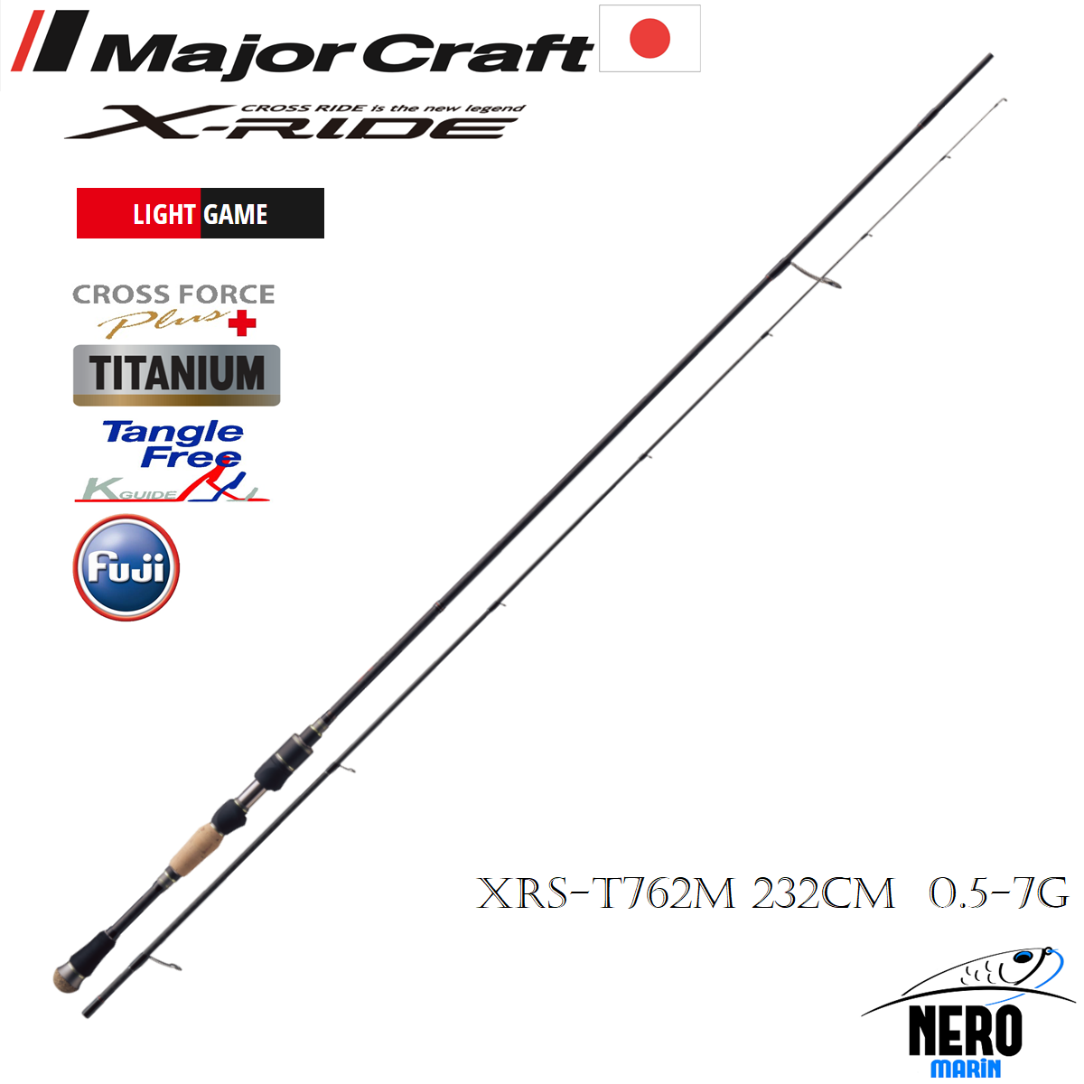 MC X-Ride XRS-T762M LRF Mebaring Kamış Tubular Uç  232cm  0.5-7g