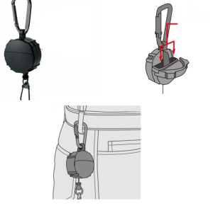Daiichiseiko Carabiner Reel + Microcase Black
