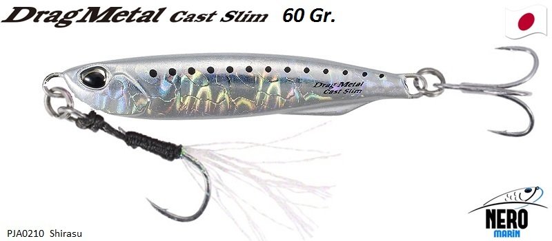 Drag Metal Cast Slim Jig 60gr. PJA0210 / Shirasu