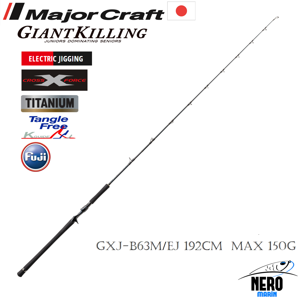 MC New Giant Killing ＧXJ-B63M/EJ Electric Jig Kamış Tek Prça 192cm Max 150g