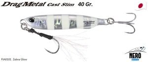 Drag Metal Cast Slim Jig 40gr. PJA0101 / Zebra Glow