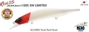 Duo Realis Jerkbait 120S SW ACC0001 Pearl Red Head