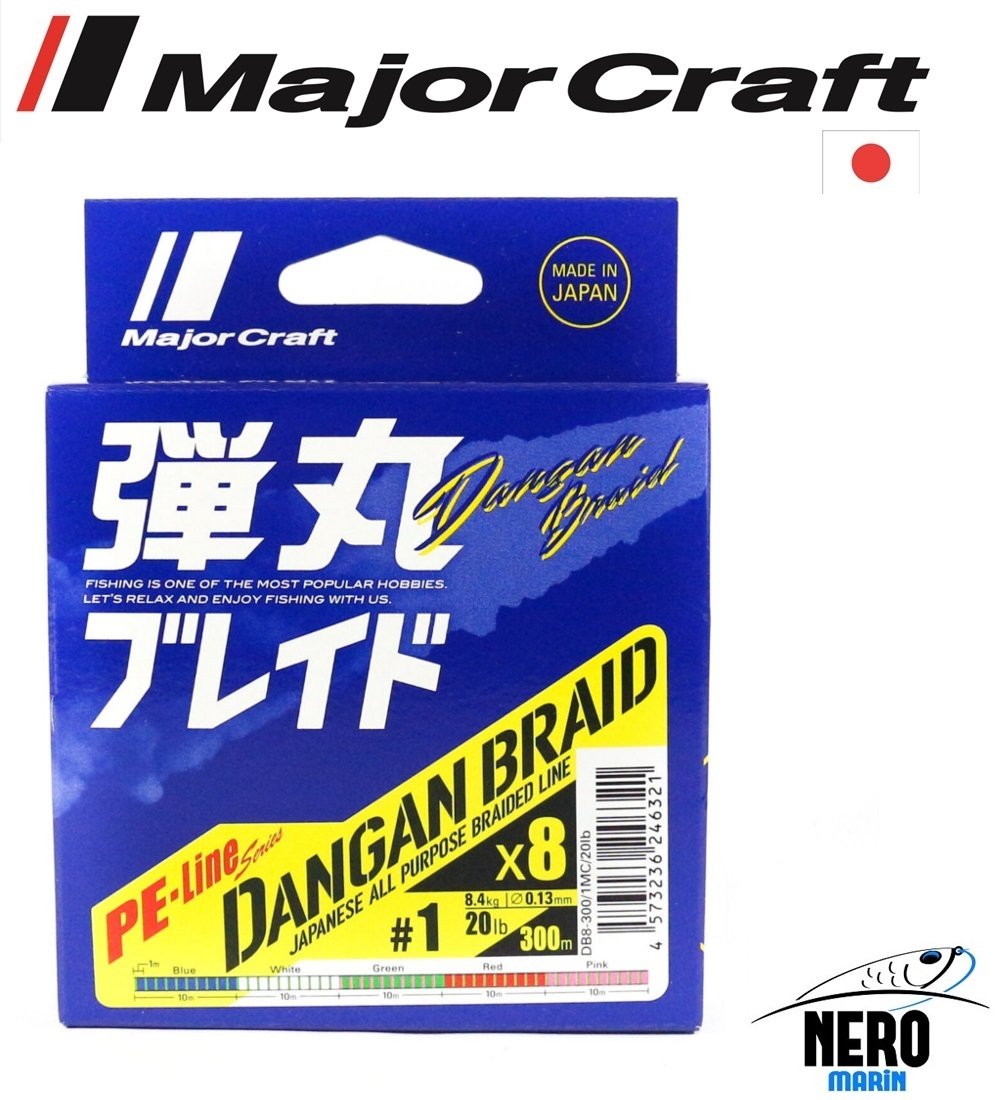 MC Dangan Braid İp DB8 PE 1.0/0.13mm/20Lb/8.4kg/300 metre Multi