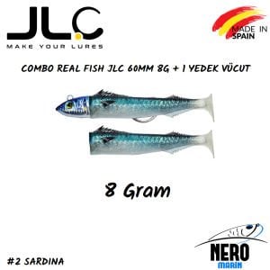 JLC Real Fish Combo 8gr. Kafa 60mm Vücut 2'li Paket #2 Sardina